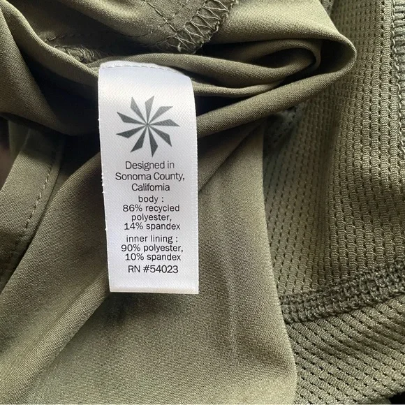 Athleta Stretch Skort Olive Green Size Large Zip Pockets Activewear - Picture 5 of 5
